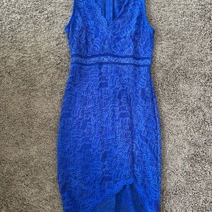 Windsor Royal Blue Lace Midi Dress